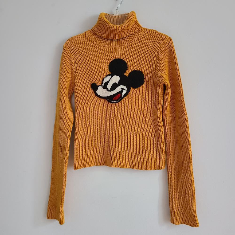 Disney Women's Yellow Turtleneck Sweater Size Small